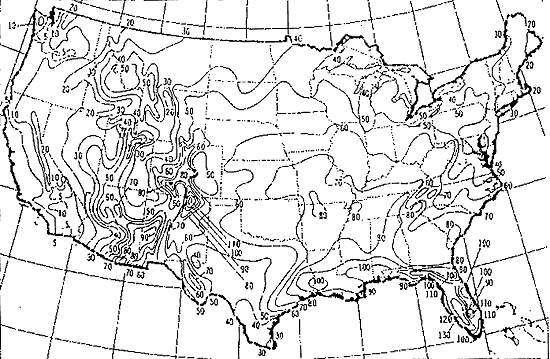 US thunderstorm Days map