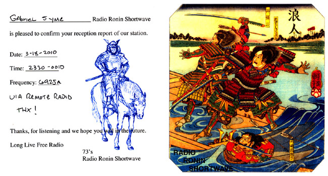Radio Ronin QSL card