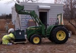 Using tractor to move new generator
