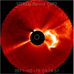 Feb 15 0150 UTC solar flare