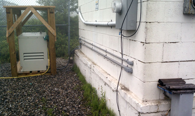 Onan RS-15000 generator wired to transmitter building