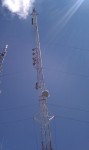 Tower workers on 320 foot guyed tower
