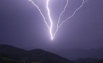 Lightning strike TV tower