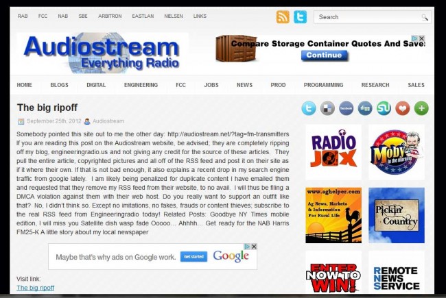 Audiostream screen shot