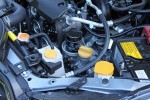 Oil filter location on a Subaru FB20 engine