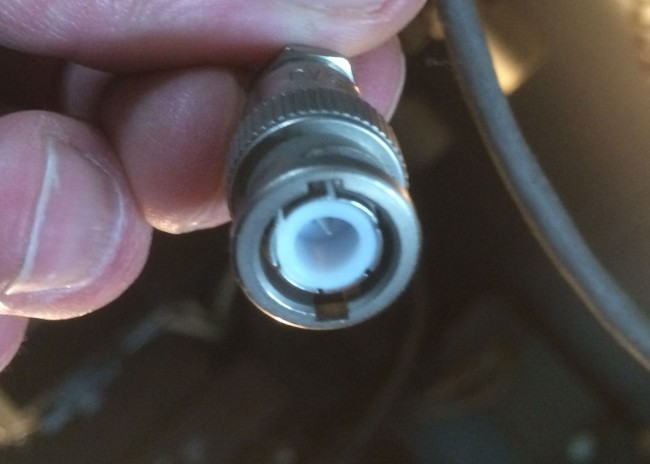 BNC connector pin  improperly located