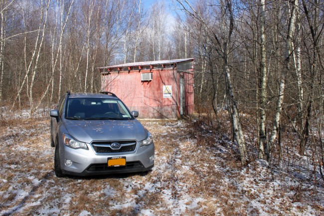 Subaru Crosstrek XV at remote transmitter site, somewhere in rural New York