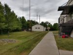 The 1961 WKIP transmitter building with tower