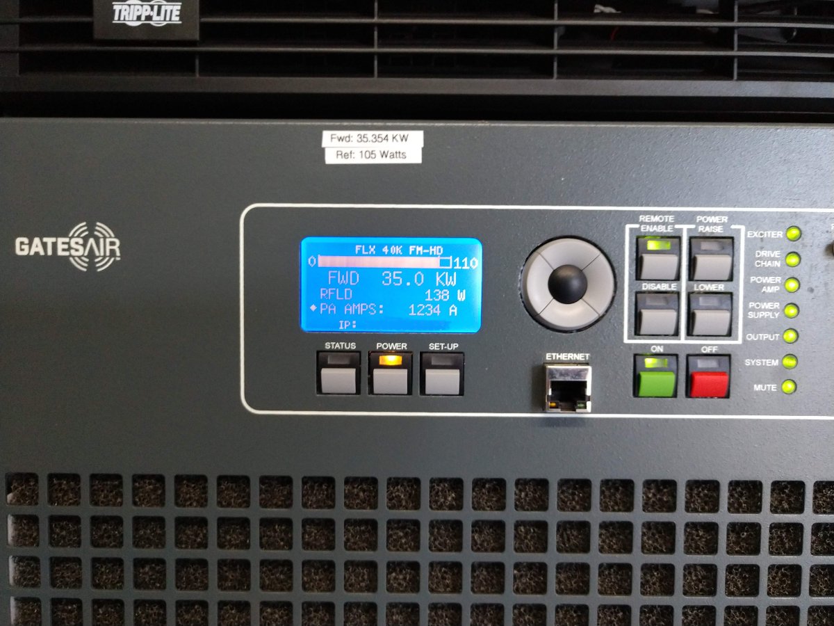 WEBE TPO 35.3 KW with HD Radio carriers on